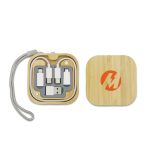 Eco-friendly Travel Bamboo Charging Data Cable Set - Image 2