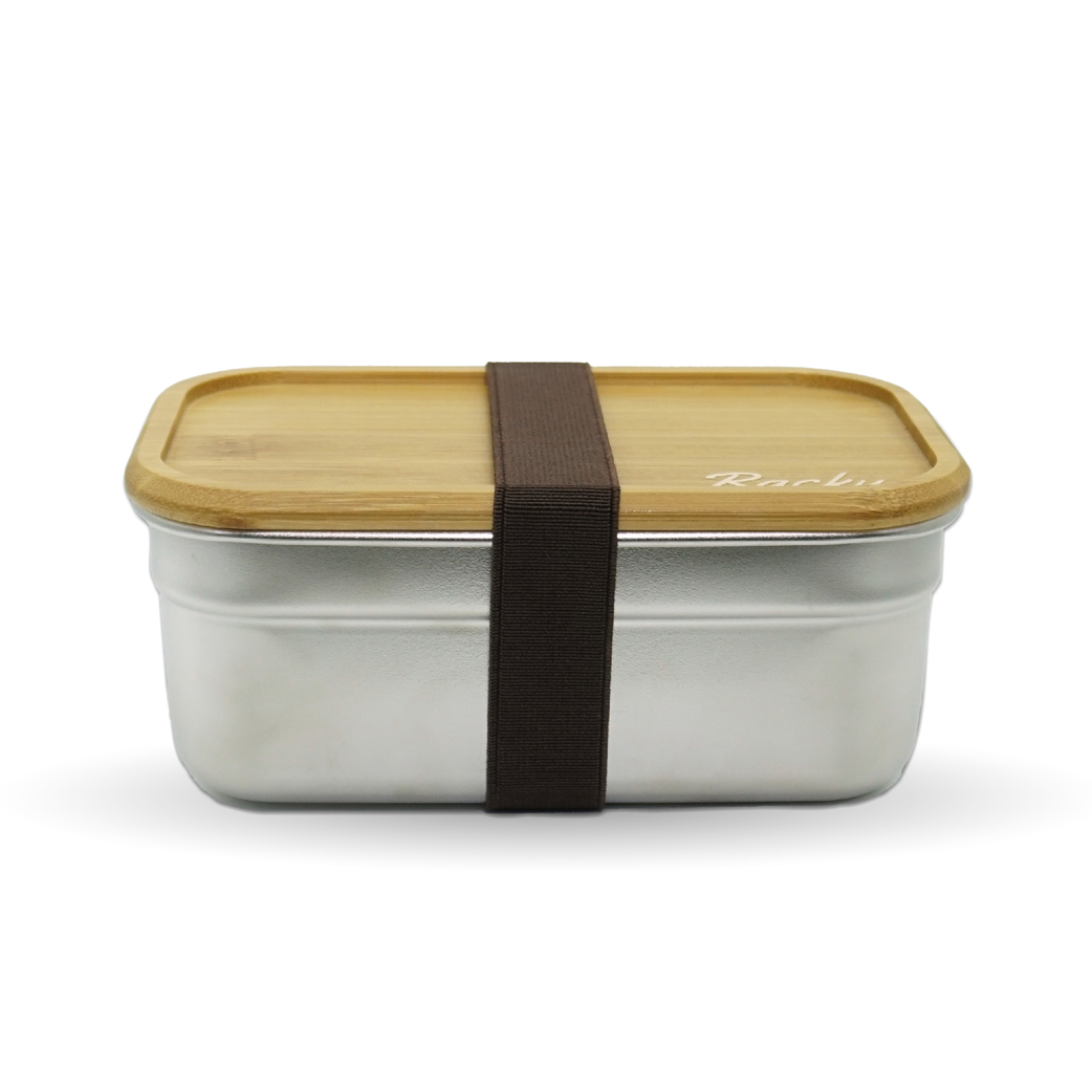 The Markery Product Images_STAINLESS STEEL BENTO BOX WITH-BAMBOO LID 1 Lunch Box - Image 1